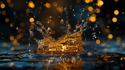 Poster - Futuristic abstract water drop and splash, Capture the wonderful moment