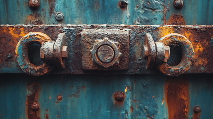 Poster - Grunge rusted metal texture, rust and oxidized metal background, Old metal iron panel, Copper
