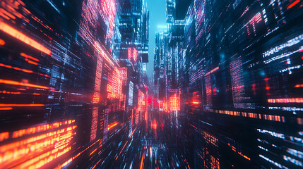 Aufkleber - Process of digital transformation, abstract illustration, Shift from traditional methods to digital ones across various aspects of business, Harnessing the power of modern technology