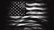 © Shaloom  - Realistic distressed american flag black and white