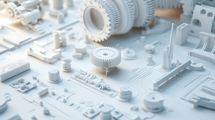 Aufkleber - Rapid Prototyping concept, The accelerated process of creating scale models or assemblies using 3D printing and CAD designs, Efficiency in modern design and manufacturing processes
