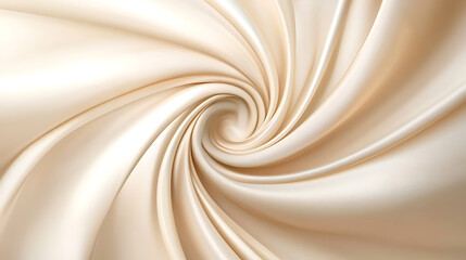 Aufkleber - Soft pastel beige cream color, shiny satin silk swirl wave background banner, Abstract textile fabric material, backdrop texture for product display or text