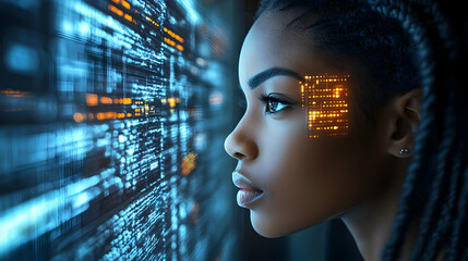 Woman with Futuristic Glow Illustration