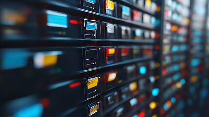 Aufkleber - file sharing concept, Data transfer, ftp file receiver and backup on the monitor screen