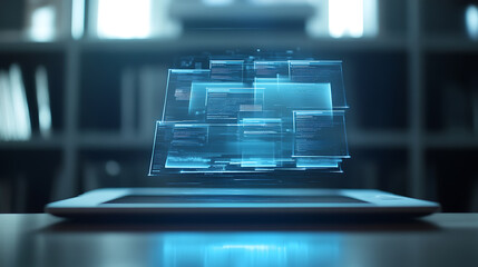 Poster - file sharing concept, Data transfer, ftp file receiver and backup on the monitor screen