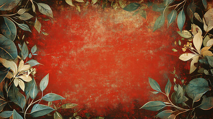 Poster - floral round grunge background