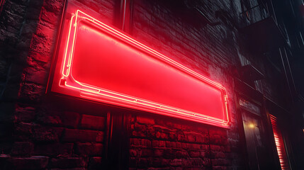 Fototapete - red neon sign retro retro frame banner