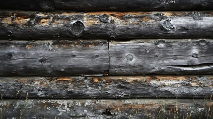 Poster - the log panels are very rotten and look like an old barn