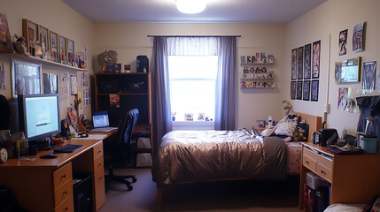 Poster - university dorm modern room