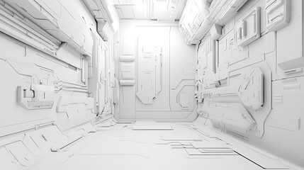 Fototapete - a white and gray technological background