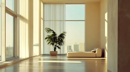 Leinwandbilder - modern apartment interior with windows