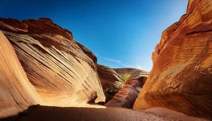 Canvas Print - Sandstone cliffs rise high.