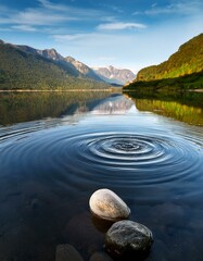 Canvas Print - Ripples on a still lake