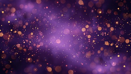 Poster - Luxurious Purple Background with Golden Sparkles and Confetti