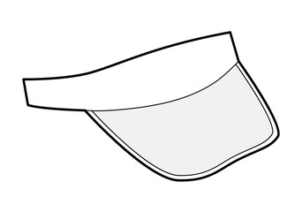 Naklejka na meble Sun Visor cap with Transparent peak. Summer Head Fashion accessory hat clothing technical illustration. Vector headgear for Men, women, unisex style, flat template CAD mockup sketch outline isolated