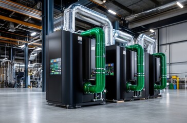 Poster - Industrial equipment enhances productivity in modern manufacturing facilities with innovative technology