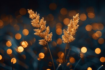 Poster - Bright Golden Fireworks Against Black Night Sky High Resolution Photography
