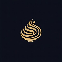 Poster - Abstract Swirl Design in Gold on a Dark Background