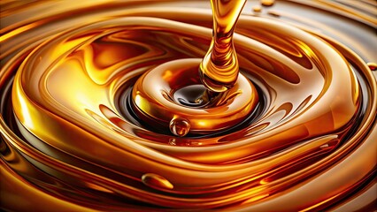 Wall Mural - Close-up of thick amber motor oil with a smooth texture , liquid, substance, thick, amber, motor oil, close-up, texture