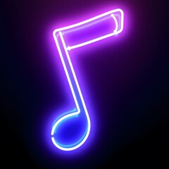 Poster - Vibrant 3D Music Note Neon Light Animation Background Video Effects Ideal for Creative Projects and Presentations