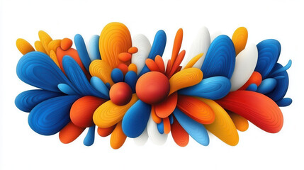 Poster - Vibrant abstract design featuring colorful shapes in blue, orange, and white, creating dynamic and energetic composition. Perfect for modern art enthusiasts