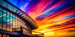 © Curie - Abstract Architectural Silhouette with Vibrant Colors and Dynamic Lines Capturing Modern Design Aesthetics in a Creative Urban Environment