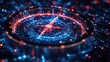 © Ta - A digital compass overlays a blue background of code, symbolizing directional guidance in the digital realm.