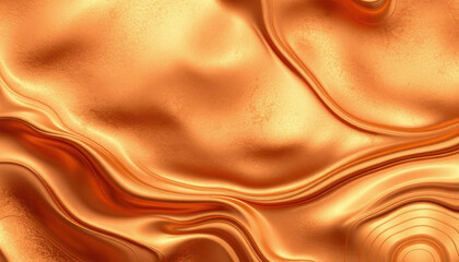 Poster - Liquid copper background with smooth, flowing textures and warm tones, creating rich and luxurious feel. Ideal for design projects and artistic applications