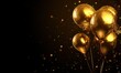 © Влад Герченов - Dark background balloon gold celebration.