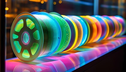 Poster - Explore the vibrant world of colorful film reels showcasing innovative design and creative work copy techniques