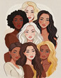 © Monica - Sisterhood of international women of different ethnicities AI