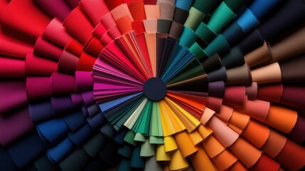 Poster - Colorful abstract spiral pattern with a wide range of vibrant hues, creating an eye-catching visual display of diverse colors.