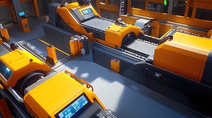 Poster - Modern Manufacturing Equipment in a Factory Setting