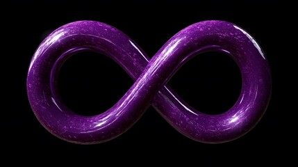 Aufkleber - A symbolic infinity sign floating in purple, representing endless possibilities or eternity, 4k resolution, no background, no shadow