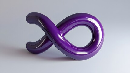 Aufkleber - A symbolic infinity sign floating in purple, representing endless possibilities or eternity, 4k resolution, no background, no shadow