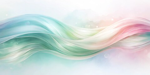 Wall Mural - A Symphony of Pastel Hues in Gentle Undulating Waves, a Dreamy Abstract Canvas of Color and Light