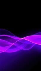 Wall Mural - Semi-transparent waves of purple and pink light, creating an abstract and cosmic scene against a dark background, with small particles or stars adding depth and space