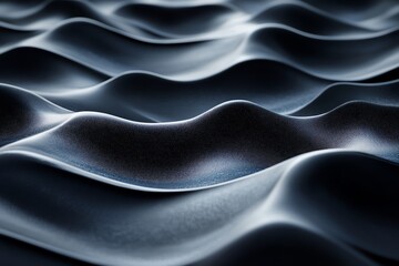 Poster - Abstract background of wavy, flowing lines in gray and blue tones.