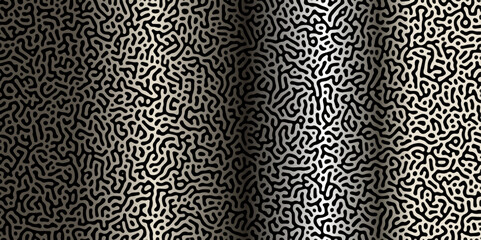 Poster - abstract reaction-diffusion turing pattern natural texture gray gradient color scheme. linear design