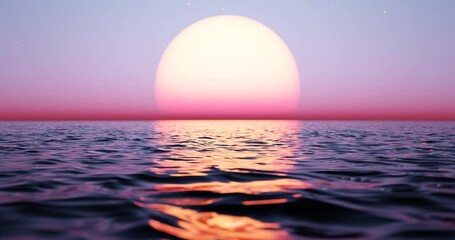 Wall Mural - wave sea beach and sunset sky abstract background. nature and summer concept. 3d render.