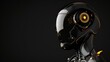 © Kerah - Futuristic android cyborg black robot isolated on black background, AI generated image