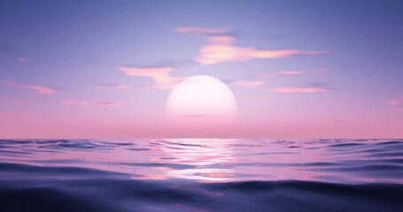 Wall Mural - timelapse clouds on sunset sky and wave sea beach abstract background. nature and summer concept. 3d