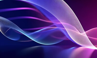 Poster - abstract colorful wavy lines on dark background vector presentation design, black solid background