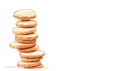 Poster - Stacked Coins Symbolizing Financial Growth and Profit