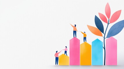 Poster - Business Growth Bar Graph Illustration