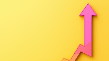 Poster - Rising Arrow Chart on Yellow Background