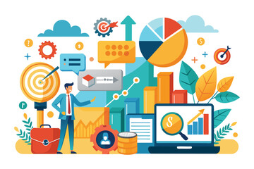 Poster - Businessman Analyzing Data and Charts for Growth Strategy