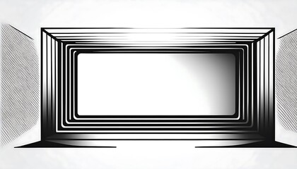 Aufkleber - Abstract illustration of a tunnel or portal with a rectangular frame and a blurred background.