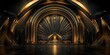 © Panuwat - Futuristic-looking room high ceiling large archway center is 1920s Great Gatsbyinspired abstract