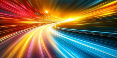 Aufkleber - Speed of light trails painting colorful streaks across space and time